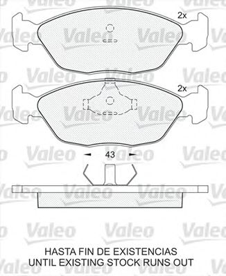 VALEO 601277 -  Комплект тормозных колодок, дисковый тормоз