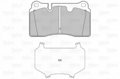 VALEO 601278 -  Комплект тормозных колодок, дисковый тормоз