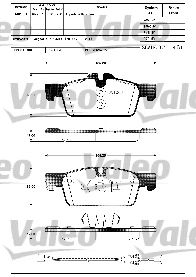 VALEO 601289 -  Комплект тормозных колодок, дисковый тормоз