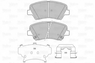 VALEO 601294 -  Комплект тормозных колодок, дисковый тормоз