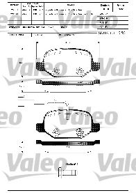 VALEO 601302 -  Комплект тормозных колодок, дисковый тормоз