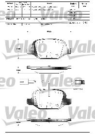 VALEO 601303 -  Комплект тормозных колодок, дисковый тормоз