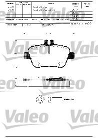 VALEO 601304 -  Комплект тормозных колодок, дисковый тормоз