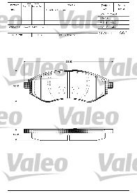 VALEO 601305 -  Комплект тормозных колодок, дисковый тормоз