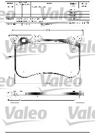 VALEO 601306 -  Комплект тормозных колодок, дисковый тормоз