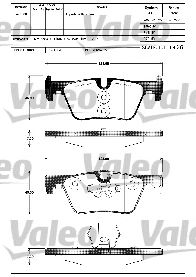 VALEO 601311 -  Комплект тормозных колодок, дисковый тормоз