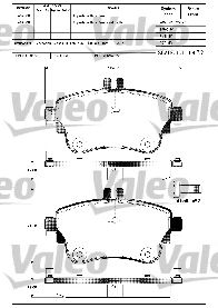 VALEO 601317 -  Комплект тормозных колодок, дисковый тормоз