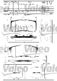 VALEO 601321 -  Комплект тормозных колодок, дисковый тормоз