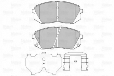 VALEO 601322 -  Комплект тормозных колодок, дисковый тормоз
