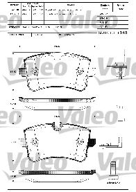 VALEO 601325 -  Комплект тормозных колодок, дисковый тормоз