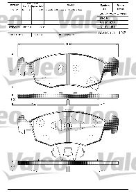 VALEO 601326 -  Комплект тормозных колодок, дисковый тормоз