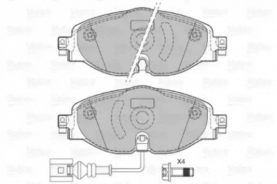 VALEO 601328 -  Комплект тормозных колодок, дисковый тормоз