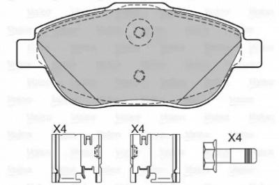 VALEO 601334 -  Комплект тормозных колодок, дисковый тормоз