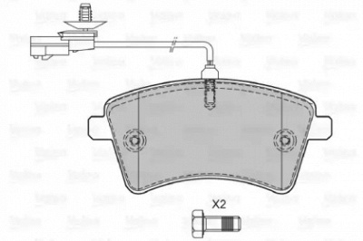 VALEO 601354 -  Комплект тормозных колодок, дисковый тормоз