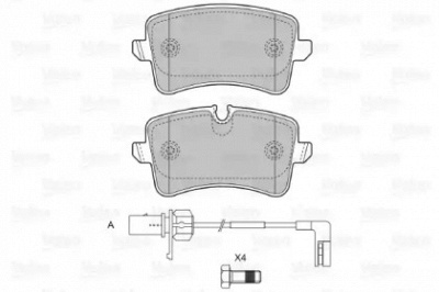 VALEO 601378 -  Колодки тормозные дисковые задниеие, комплект