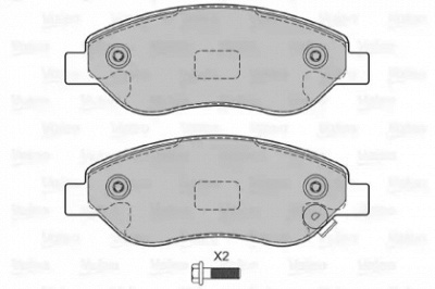 VALEO 601380 -  Комплект тормозных колодок, дисковый тормоз