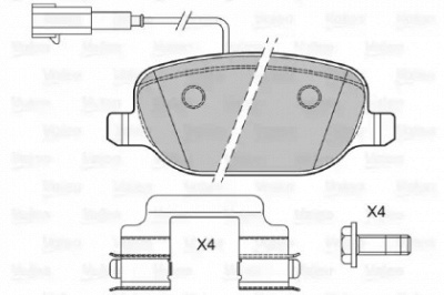 VALEO 601390 -  Комплект тормозных колодок, дисковый тормоз