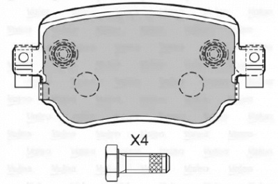 VALEO 601392 -  Комплект тормозных колодок, дисковый тормоз