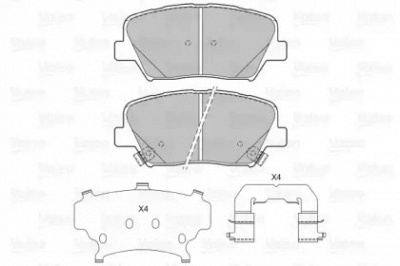 VALEO 601406 -  Колодки тормозные дисковые передние, комплект