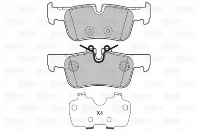 VALEO 601407 -  Комплект тормозных колодок, дисковый тормоз