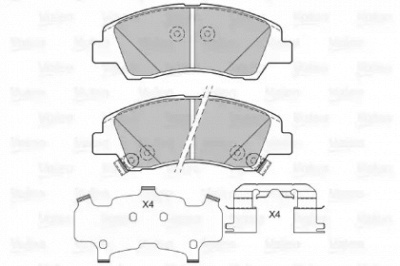 VALEO 601409 -  Комплект тормозных колодок, дисковый тормоз