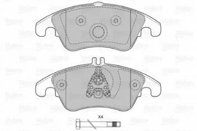 VALEO 601416 -  Комплект тормозных колодок, дисковый тормоз