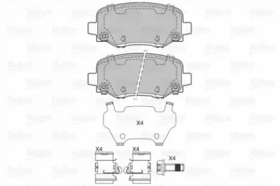 VALEO 601432 -  Комплект тормозных колодок, дисковый тормоз