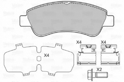 VALEO 601464 -  Комплект тормозных колодок, дисковый тормоз