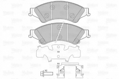 VALEO 601466 -  Комплект тормозных колодок, дисковый тормоз