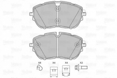 VALEO 601472 -  Комплект тормозных колодок, дисковый тормоз