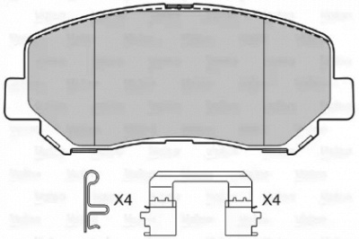 VALEO 601487 -  Комплект тормозных колодок, дисковый тормоз