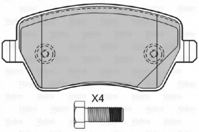 VALEO 601641 -  Комплект тормозных колодок, дисковый тормоз