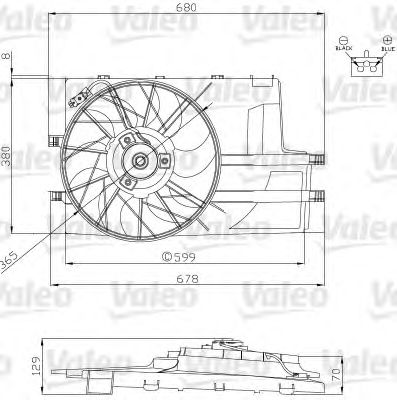 VALEO 696129 -  Электродвигатель, вентилятор радиатора