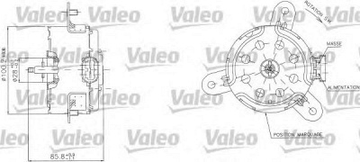 VALEO 698408 -  Электродвигатель, вентилятор радиатора