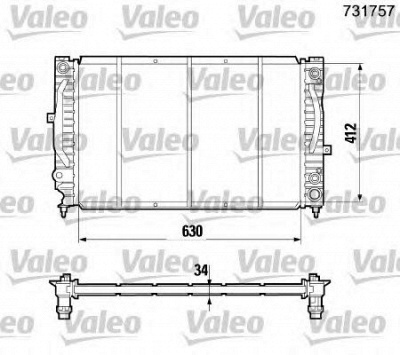 VALEO 731757 -  Радиатор, охлаждение двигателя