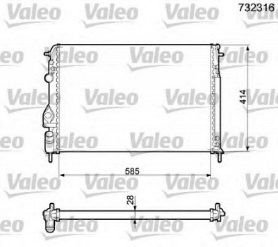 VALEO 732316 -  Радиатор, охлаждение двигателя