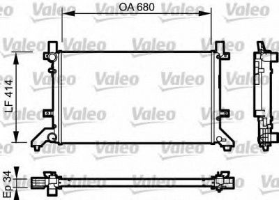 VALEO 732952 -  Радиатор, охлаждение двигателя