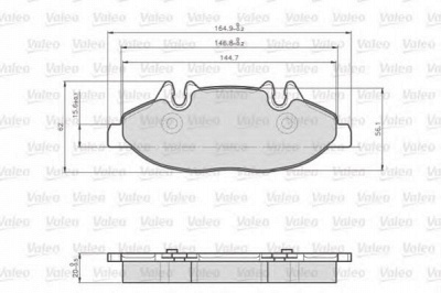 VALEO 872007 -  Комплект тормозных колодок, дисковый тормоз