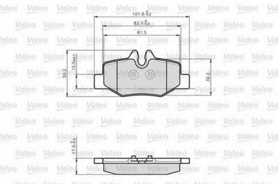 VALEO 872008 -  Колодки тормозные дисковые задниеие, комплект