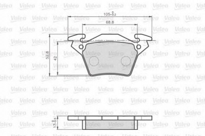 VALEO 872020 -  Комплект тормозных колодок, дисковый тормоз
