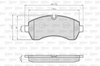 VALEO 872200 -  Комплект тормозных колодок, дисковый тормоз