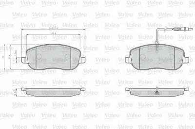 VALEO 872261 -  Комплект тормозных колодок, дисковый тормоз
