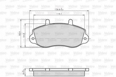 VALEO 872302 -  Комплект тормозных колодок, дисковый тормоз
