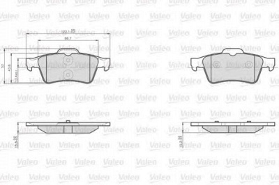 VALEO 872482 -  КОМПЛЕКТ ТОРМОЗНЫХ КОЛОДОК, ДИСКОВЫЙ ТОРМОЗ