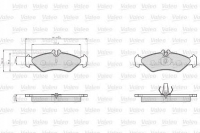 VALEO 872621 -  Колодки тормозные дисковые задниеие, комплект
