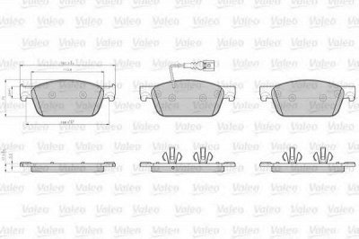 VALEO 872623 -  872623 КОЛОДКИ ТОРМ. ПЕР. VW TRANSPORTER 03-