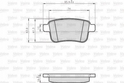 VALEO 872692 -  Комплект тормозных колодок, дисковый тормоз
