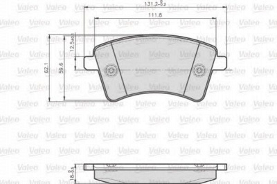 VALEO 872693 -  Комплект тормозных колодок, дисковый тормоз