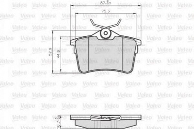 VALEO 872765 -  Комплект тормозных колодок, дисковый тормоз