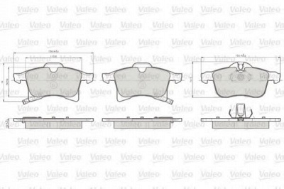 VALEO 872832 -  Колодки тормозные дисковые передние, комплект